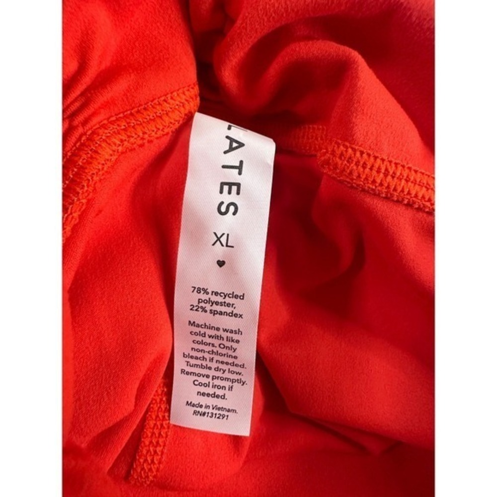 Blogilates Women's XL Ruched Waist Leggings Red High Waisted Side Pockets NWT - Picture 6 of 6
